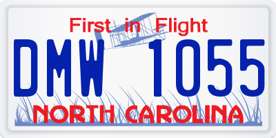 NC license plate DMW1055
