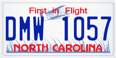 NC license plate DMW1057