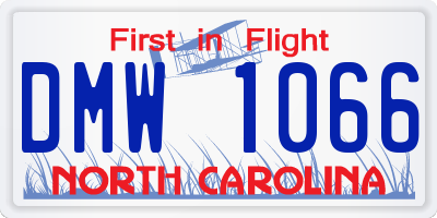 NC license plate DMW1066