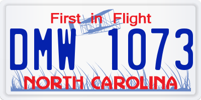 NC license plate DMW1073