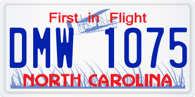 NC license plate DMW1075