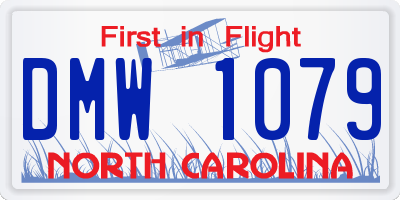 NC license plate DMW1079