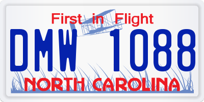 NC license plate DMW1088