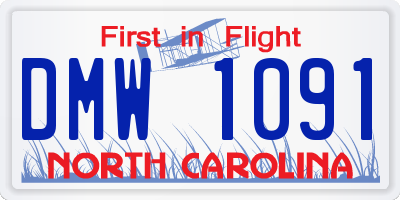NC license plate DMW1091