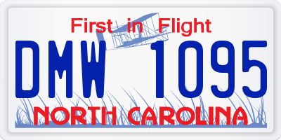 NC license plate DMW1095