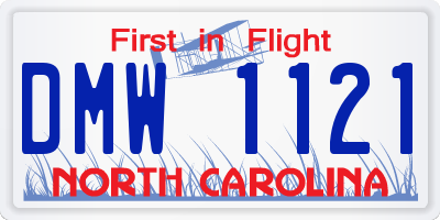 NC license plate DMW1121