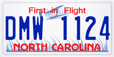 NC license plate DMW1124
