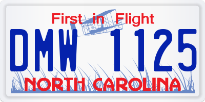 NC license plate DMW1125