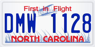 NC license plate DMW1128