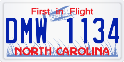 NC license plate DMW1134