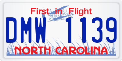 NC license plate DMW1139