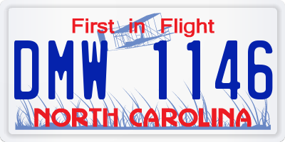 NC license plate DMW1146
