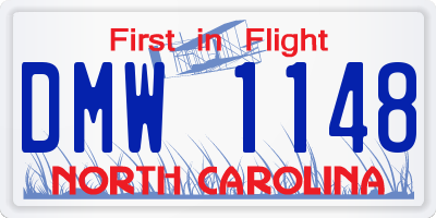 NC license plate DMW1148