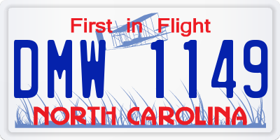 NC license plate DMW1149