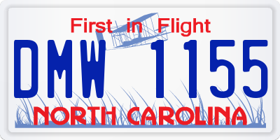 NC license plate DMW1155