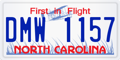 NC license plate DMW1157