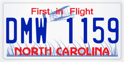 NC license plate DMW1159