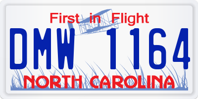 NC license plate DMW1164