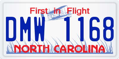 NC license plate DMW1168