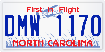 NC license plate DMW1170