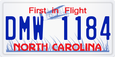 NC license plate DMW1184