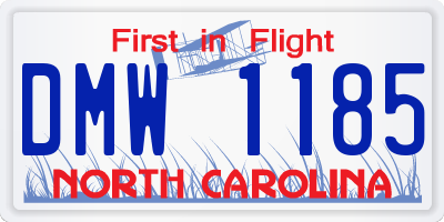 NC license plate DMW1185