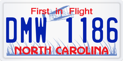 NC license plate DMW1186