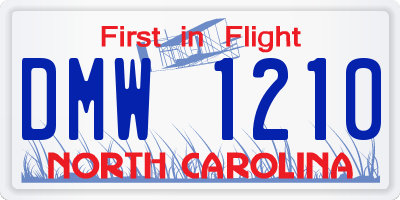 NC license plate DMW1210