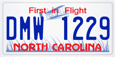 NC license plate DMW1229