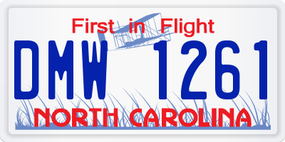 NC license plate DMW1261