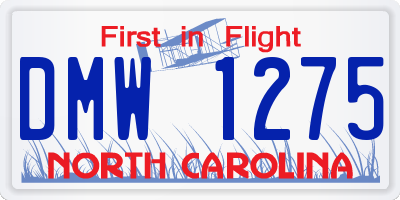 NC license plate DMW1275