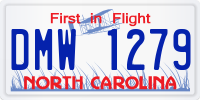 NC license plate DMW1279