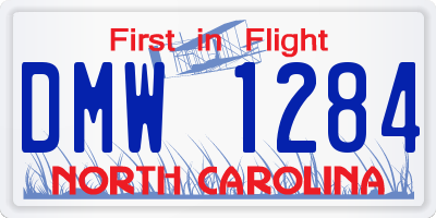 NC license plate DMW1284