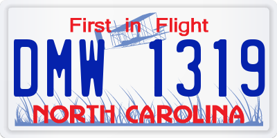 NC license plate DMW1319