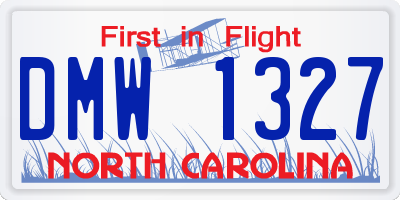 NC license plate DMW1327