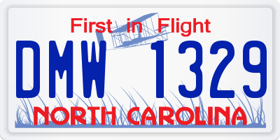 NC license plate DMW1329