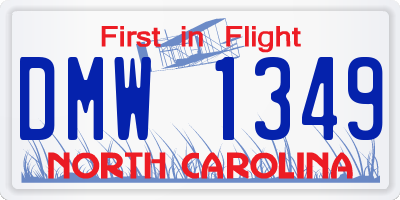 NC license plate DMW1349