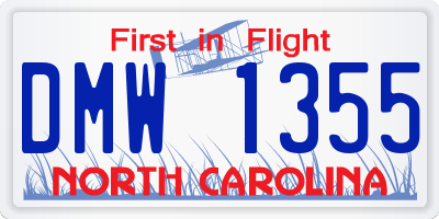 NC license plate DMW1355