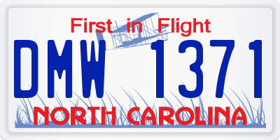 NC license plate DMW1371