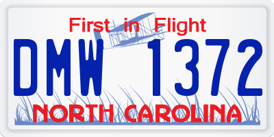 NC license plate DMW1372