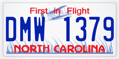 NC license plate DMW1379