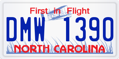 NC license plate DMW1390