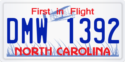 NC license plate DMW1392