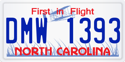 NC license plate DMW1393