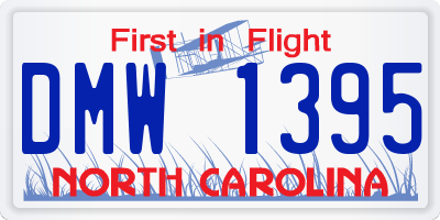 NC license plate DMW1395