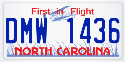 NC license plate DMW1436