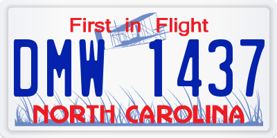 NC license plate DMW1437