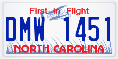 NC license plate DMW1451
