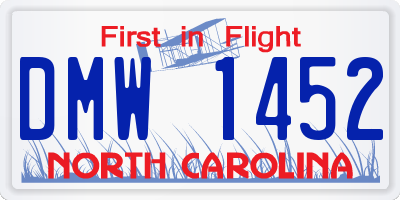 NC license plate DMW1452