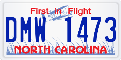 NC license plate DMW1473